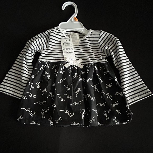 FIRST IMPRESSIONS GIRLS COLLECTION TOP DEEP BLACK 6-9 MONTHS - Picture 3 of 6